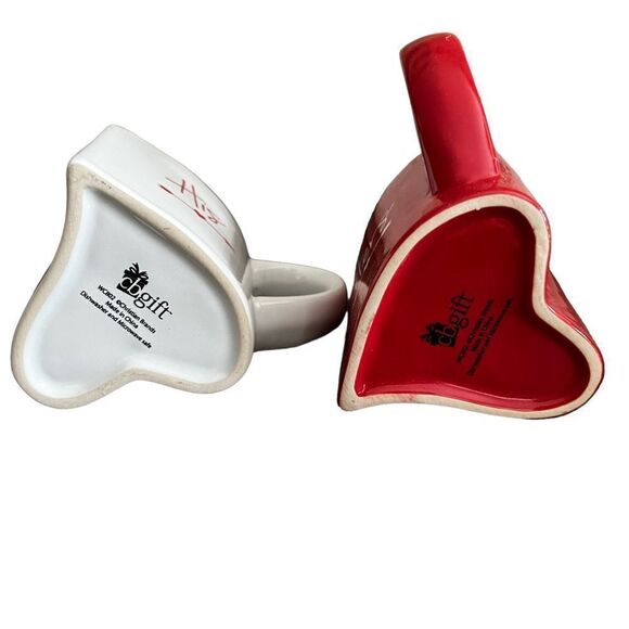 His & Hers Valentine Heart Shaped Mugs 8oz - Picture 6 of 7